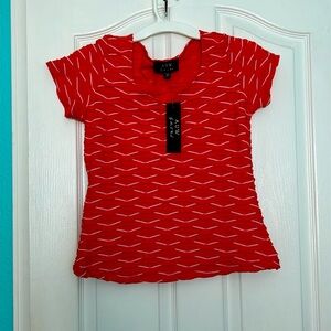AUW as you wish red and white top NWT medium